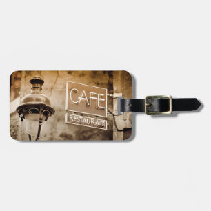 Etiqueta De Bagagem Sinal de café sépia, Paris, França