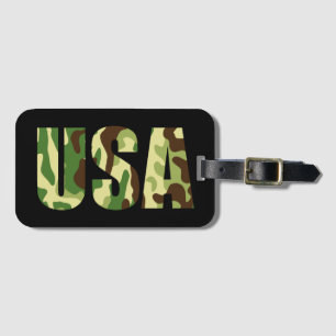 Etiqueta De Bagagem Sinal de camuflagem khaki EUA