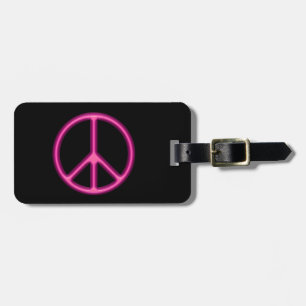 Etiqueta De Bagagem Sinal de Paz Rosa