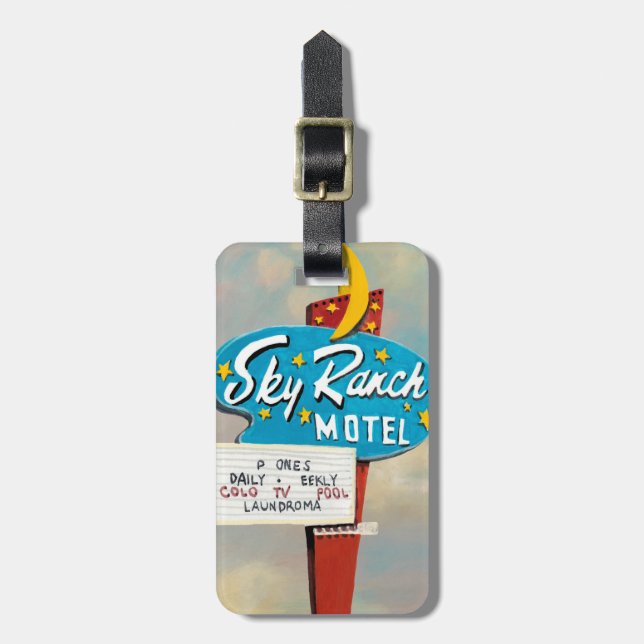 Etiqueta De Bagagem Sinal do Motel Sky Ranch (Frente Vertical)