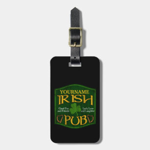 Etiqueta De Bagagem Sinal irlandês personalizado do bar