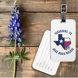 Etiqueta De Bagagem Sinalizador do Texas com destino a Bluebonnet do e