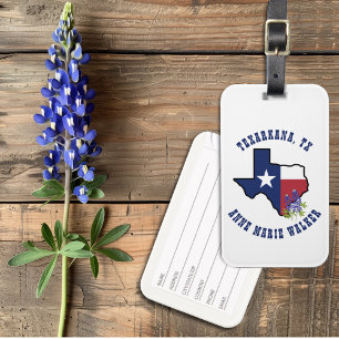 Etiqueta De Bagagem Sinalizador do Texas com destino a Bluebonnet do e