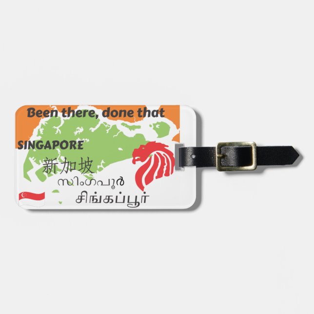 Etiqueta De Bagagem Singapura (Frente Horizontal)