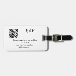 Etiqueta De Bagagem Site de casamento rsvp q r código adicionar nome t