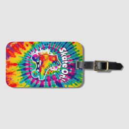 Etiqueta De Bagagem Skate No Roller Rink Tie Dye Hippie