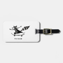 Etiqueta De Bagagem Skateboarding Raccoon – Whimsical Raccoon Animal 
