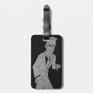 Etiqueta de Bagagem Sketch Homem Preto e Branco