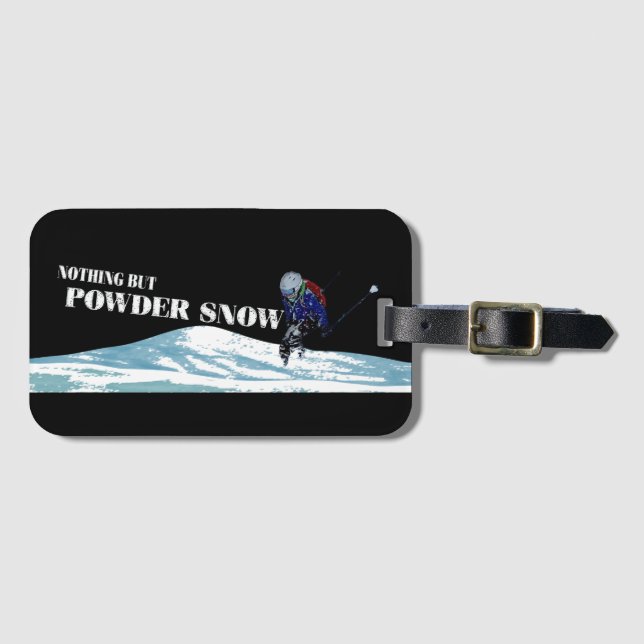 Etiqueta De Bagagem Skier, Snowboarder (Frente Horizontal)