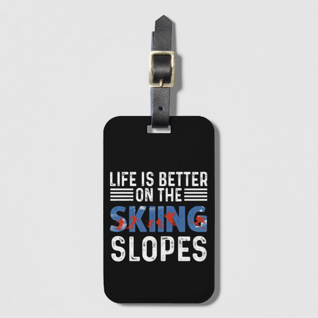 Etiqueta De Bagagem Skier, Snowboarder (Frente Vertical)