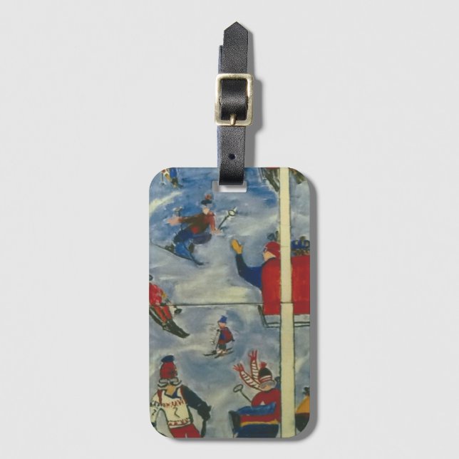 Etiqueta De Bagagem Skiers (Frente Vertical)