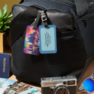 Etiqueta De Bagagem Skyline Abstrato Art de Londres