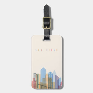 Etiqueta De Bagagem Skyline da cidade de San Diego