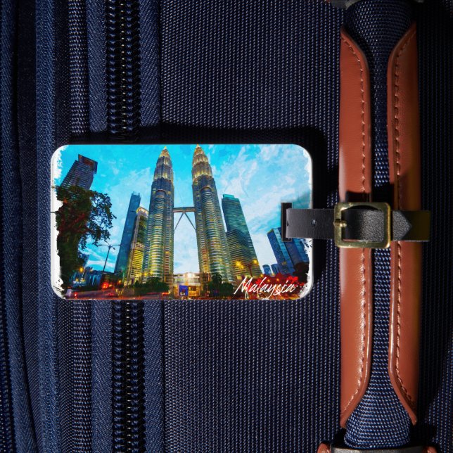 Etiqueta De Bagagem Skyline da Torre de Petronas (Frente Insitu 4)