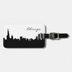Etiqueta De Bagagem Skyline de Chicago Illinois