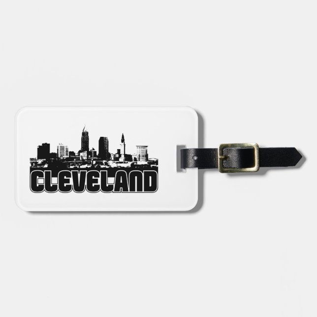 Etiqueta De Bagagem Skyline de Cleveland (Frente Horizontal)