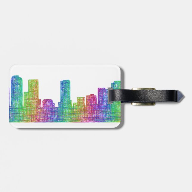 Etiqueta De Bagagem Skyline de Denver (Traseira Horizontal)