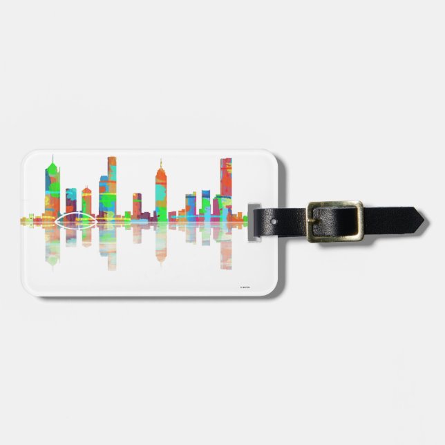 Etiqueta De Bagagem Skyline de Melbourne Vic (Frente Horizontal)