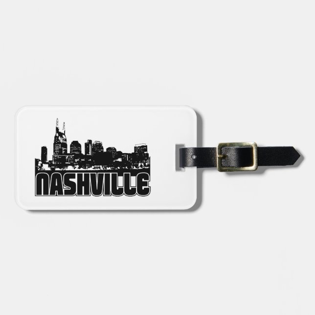 Etiqueta De Bagagem Skyline de Nashville (Frente Horizontal)