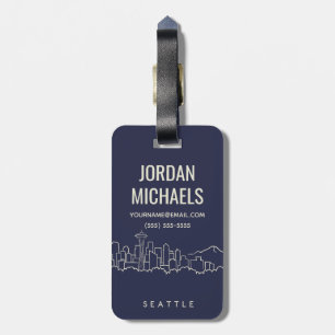 Etiqueta De Bagagem Skyline de Seattle