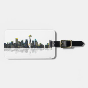 Etiqueta De Bagagem Skyline de Seattle Washington