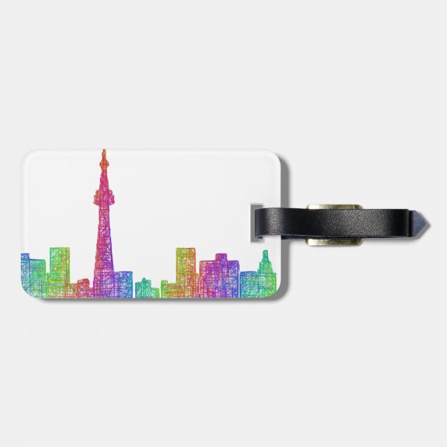 Etiqueta De Bagagem Skyline de Toronto (Traseira Horizontal)