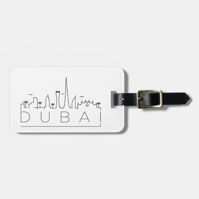 Etiqueta de Bagagem Skyline do Dubai EAU (Frente Horizontal)