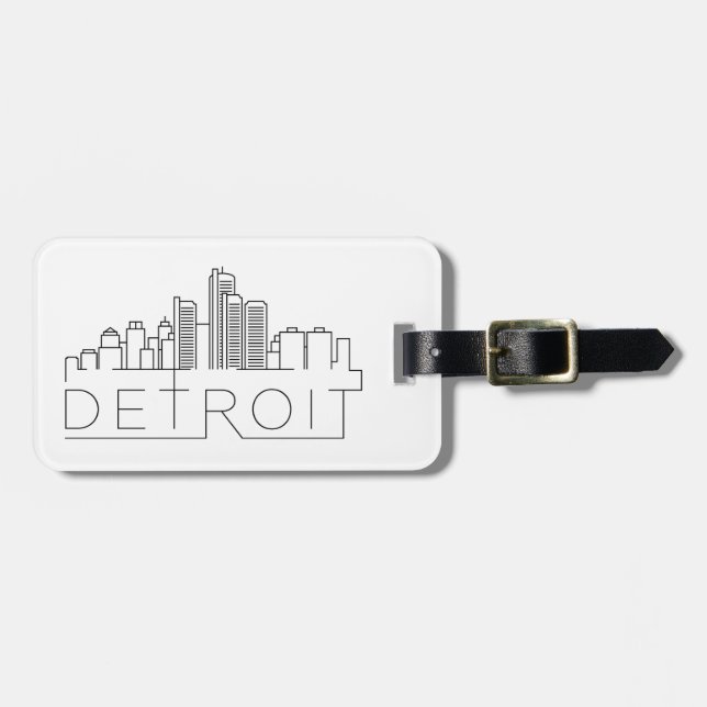 Etiqueta De Bagagem Skyline estilizado de Detroit (Frente Horizontal)