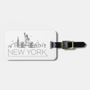 Etiqueta De Bagagem Skyline estilizado de New York