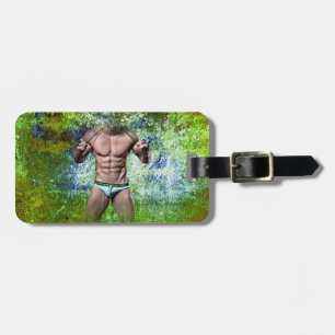 Etiqueta De Bagagem SlipperyJoe's homem adulto altamente musculoso sem