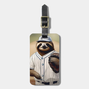 Etiqueta De Bagagem "Slugger Sloth: Devagar e Estável na Placa"