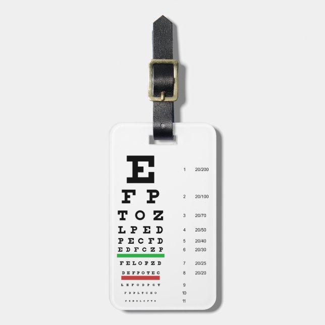 Etiqueta De Bagagem Snellen Eye Chart (Frente Vertical)