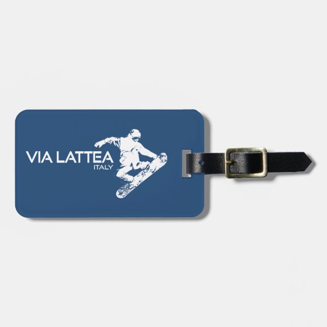 Etiqueta De Bagagem Snowboarder Via Lattea (Frente Horizontal)