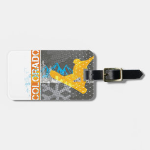 Etiqueta De Bagagem Snowboarding de Colorado