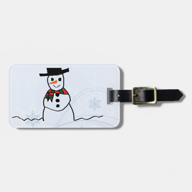 Etiqueta De Bagagem Snowman (Frente Horizontal)
