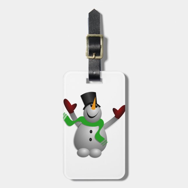 Etiqueta De Bagagem Snowman (Frente Vertical)