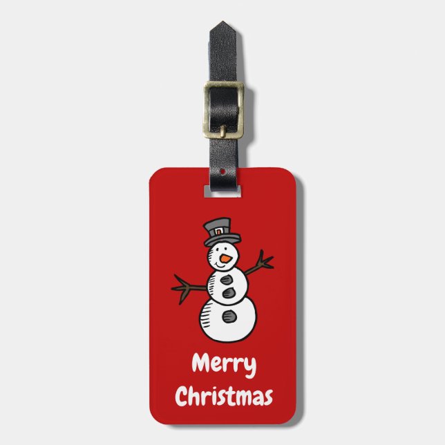 Etiqueta De Bagagem Snowman (Frente Vertical)