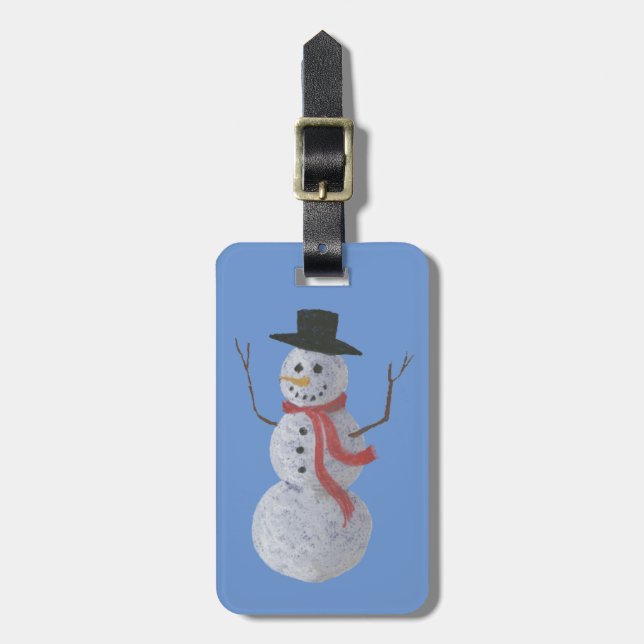 Etiqueta De Bagagem Snowman (Frente Vertical)