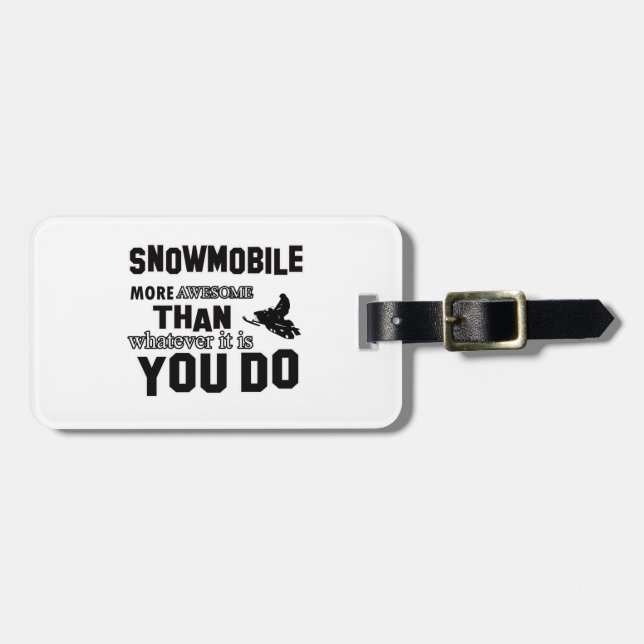 Etiqueta De Bagagem snowmobile mais impressionante (Frente Horizontal)