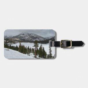 Etiqueta De Bagagem Snowy Ellery Lake California Fotografia de inverno