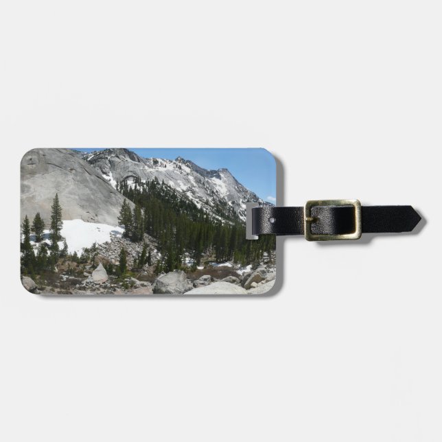 Etiqueta De Bagagem Snowy Granite Domes Panorama em Yosemite (Frente Horizontal)