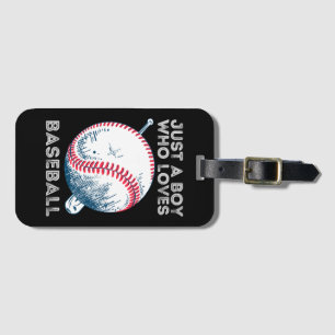 Etiqueta De Bagagem Só um garoto que ama beisebol em Bateria de Baseba