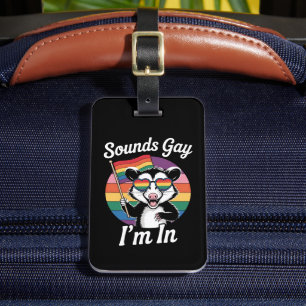 Etiqueta De Bagagem Soa Gay em Possum Engraçado Orgulho LGBTQ Rainbow