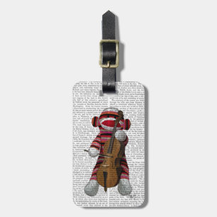 Etiqueta De Bagagem Sock Monkey e Cello