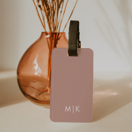 Etiqueta De Bagagem Soft Terracotta | Monograma moderno