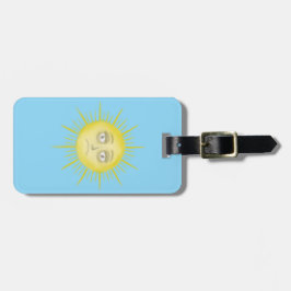 Etiqueta De Bagagem Sol Mal-Humorado, Lua Sonolenta
