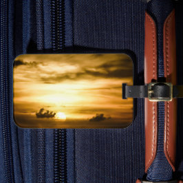 Etiqueta De Bagagem Sol No Oceano Pacífico