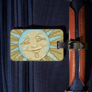 Etiqueta De Bagagem Sol Sorridente Feliz