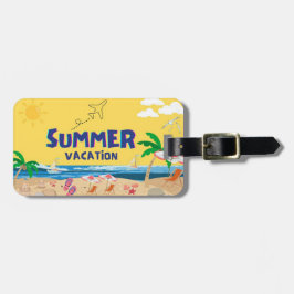 Etiqueta de bagagem solar tropical no Zazzle:
