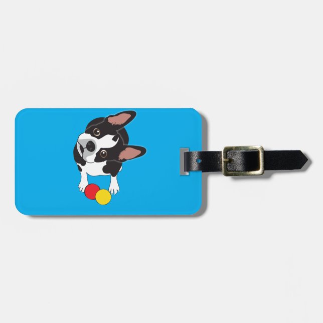 Etiqueta De Bagagem Soldado a Boston Terrier (Frente Horizontal)